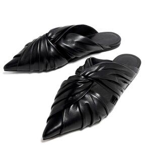 Givenchy Twist Leather Ballerina Mules Ballerina Women Pointed Flats Size 39.5